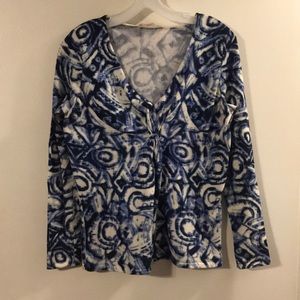 Belford blue and white v-neck sweater